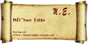 Méhes Edda névjegykártya